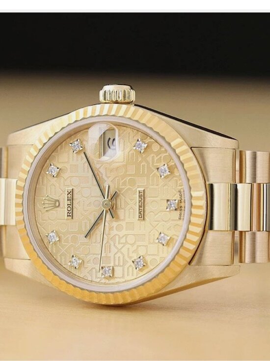 Rolex President Ladies 18k Gold Midsize 31mm Diamond Factory Watch main image 4